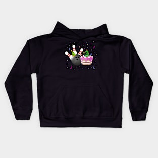 Bowling 3rd Birthday Bday Party Kids 3 years Old Bowler Kids Hoodie